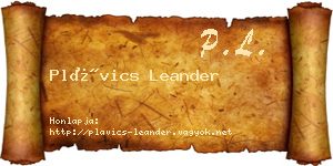 Plávics Leander névjegykártya